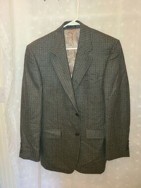 Vintage Chaps Ralph Lauren Wool Houndstooth Blazer 38R